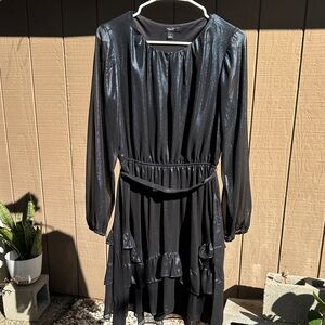 Simply Vera Vera Wang Shimmering Black Long Sleeve Dress